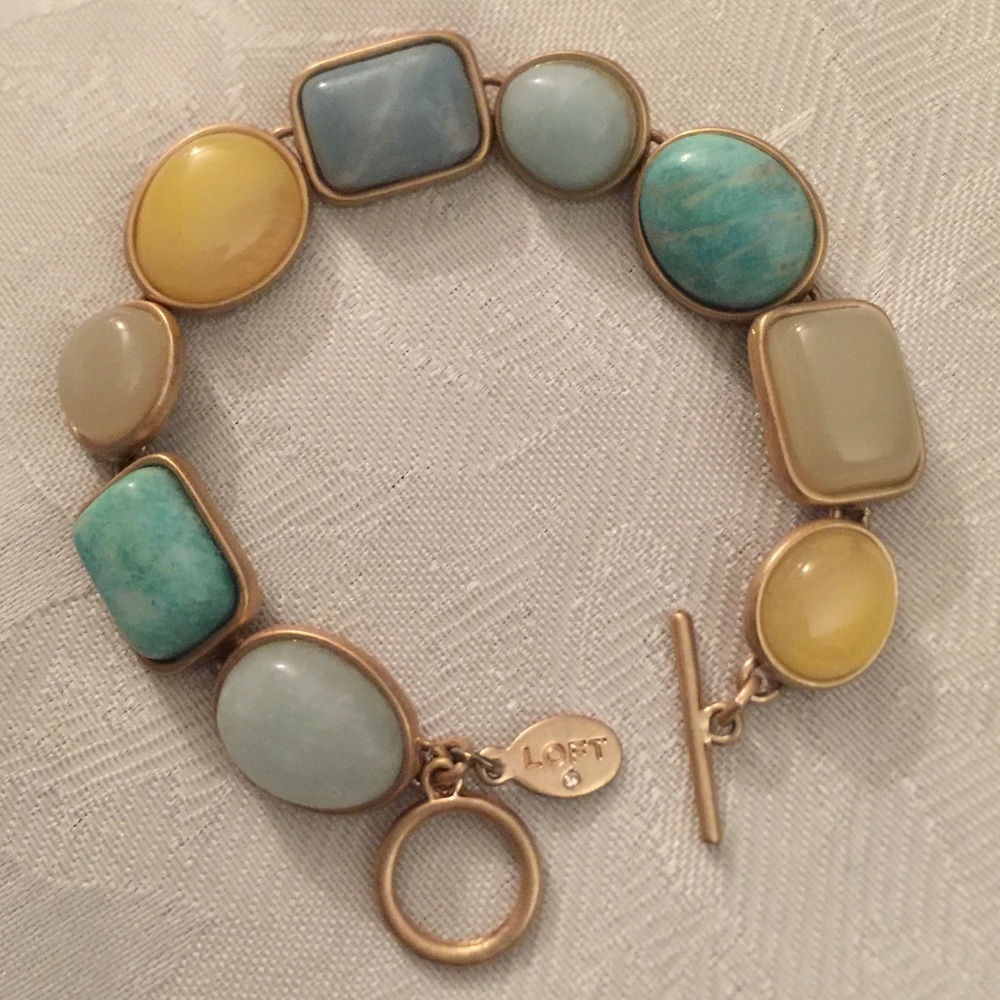 Loft Signed Cabochon Toggle Hook Bracelet - image 5